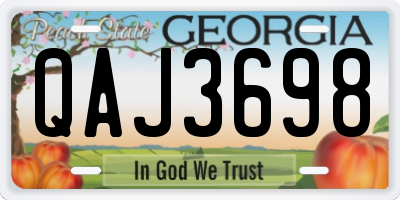 GA license plate QAJ3698