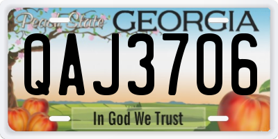 GA license plate QAJ3706