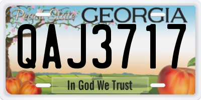 GA license plate QAJ3717