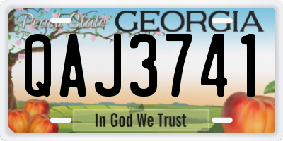 GA license plate QAJ3741