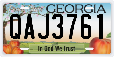 GA license plate QAJ3761