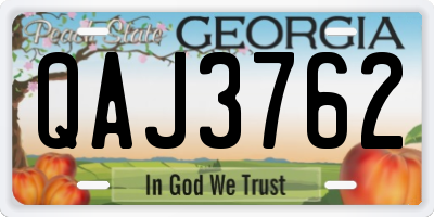 GA license plate QAJ3762