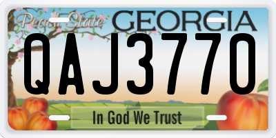 GA license plate QAJ3770