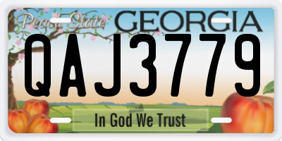 GA license plate QAJ3779