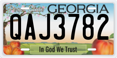 GA license plate QAJ3782