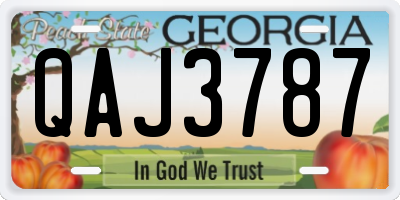GA license plate QAJ3787