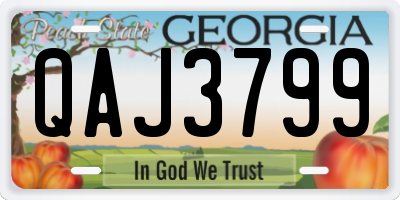 GA license plate QAJ3799
