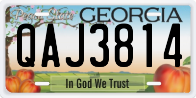 GA license plate QAJ3814