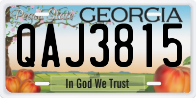 GA license plate QAJ3815