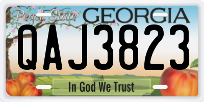 GA license plate QAJ3823