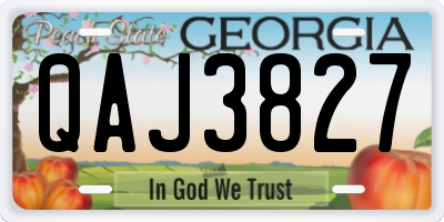 GA license plate QAJ3827