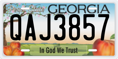 GA license plate QAJ3857