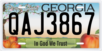 GA license plate QAJ3867