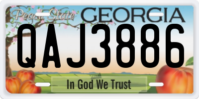 GA license plate QAJ3886