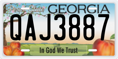 GA license plate QAJ3887
