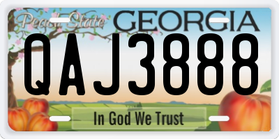 GA license plate QAJ3888
