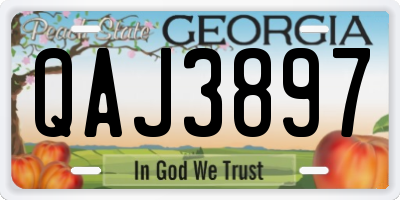 GA license plate QAJ3897