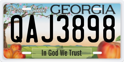 GA license plate QAJ3898