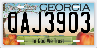 GA license plate QAJ3903
