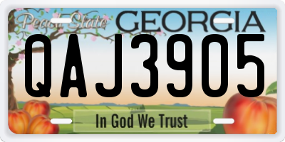 GA license plate QAJ3905
