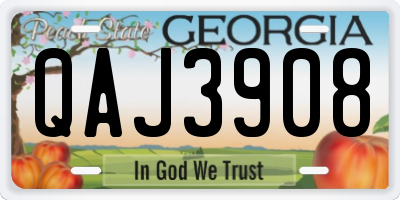 GA license plate QAJ3908