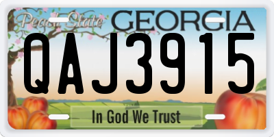 GA license plate QAJ3915