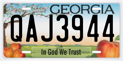 GA license plate QAJ3944