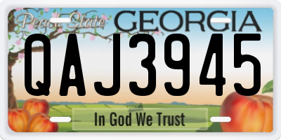 GA license plate QAJ3945