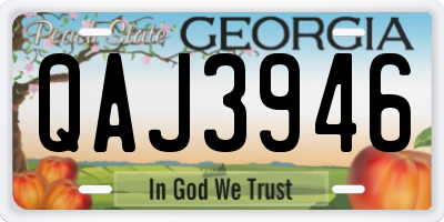 GA license plate QAJ3946