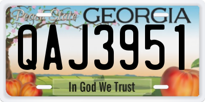 GA license plate QAJ3951