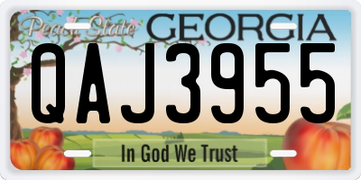 GA license plate QAJ3955