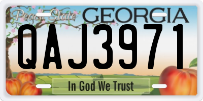 GA license plate QAJ3971