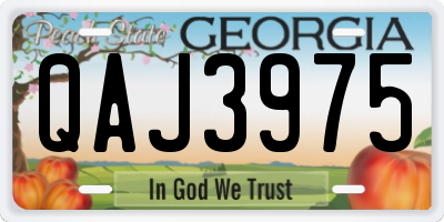 GA license plate QAJ3975