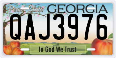 GA license plate QAJ3976