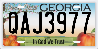GA license plate QAJ3977