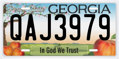 GA license plate QAJ3979