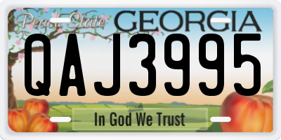 GA license plate QAJ3995