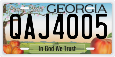 GA license plate QAJ4005