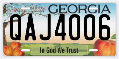 GA license plate QAJ4006