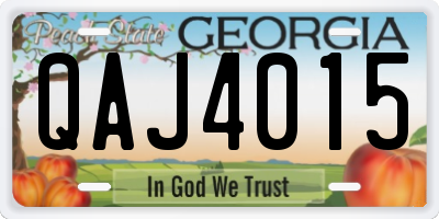 GA license plate QAJ4015
