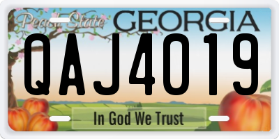 GA license plate QAJ4019
