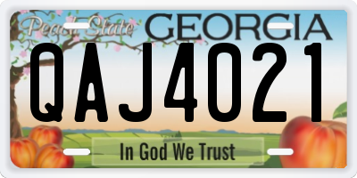 GA license plate QAJ4021