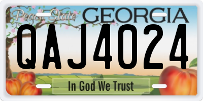 GA license plate QAJ4024