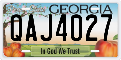 GA license plate QAJ4027