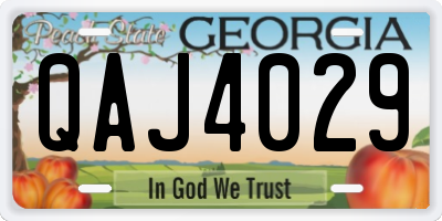 GA license plate QAJ4029