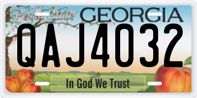 GA license plate QAJ4032