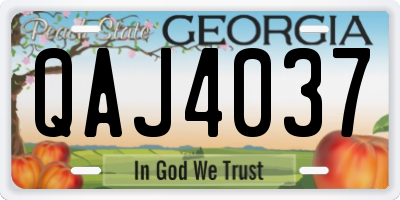 GA license plate QAJ4037