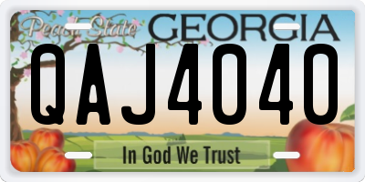 GA license plate QAJ4040
