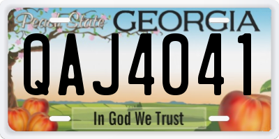 GA license plate QAJ4041