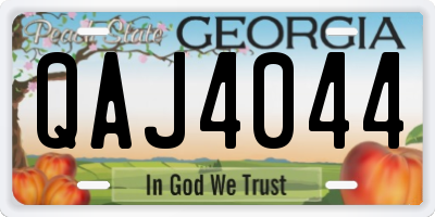GA license plate QAJ4044